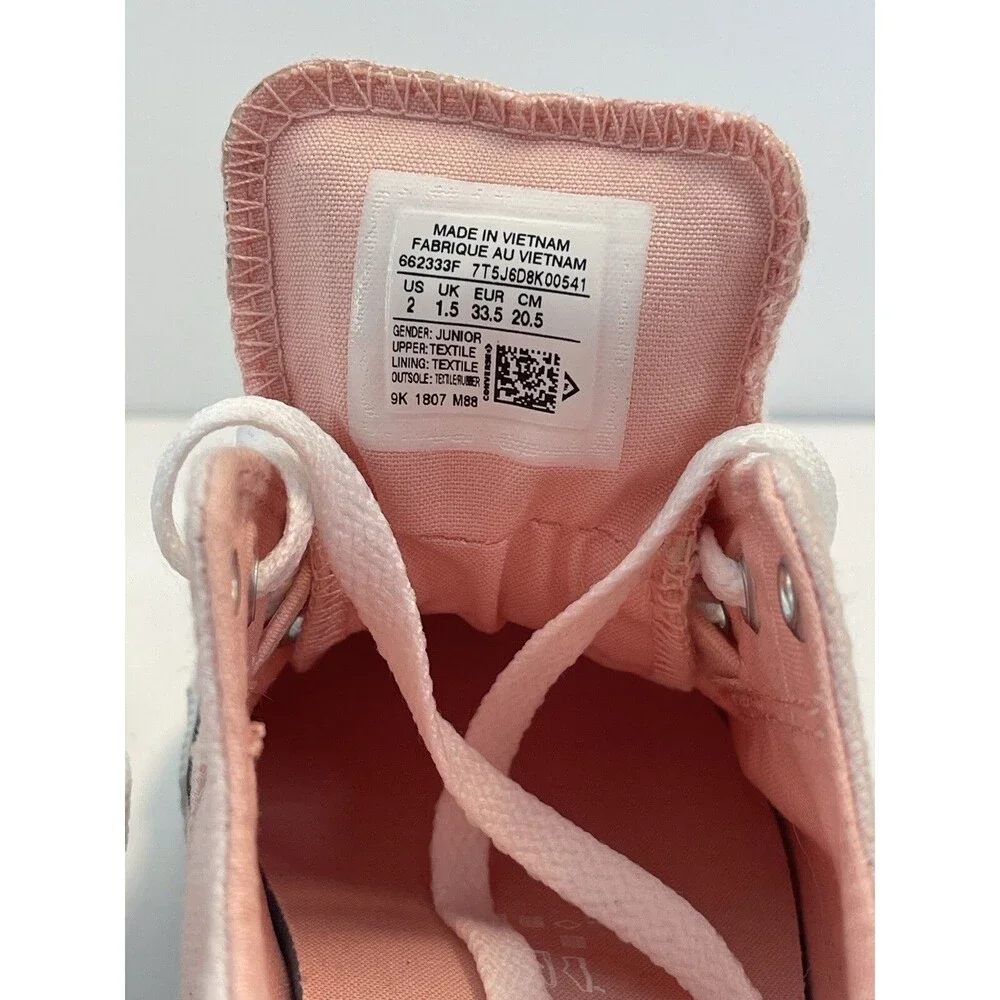 NEW Converse All Star Chuck Taylor Madison Ox - White/Pink Sneakers Youth Size 2